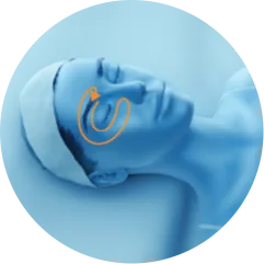 EMface facial toning Amsterdam - 3D head diagram showing the area around the eyes 3D head diagram showing the area around the eyes for EMface facial toning in Amsterdam